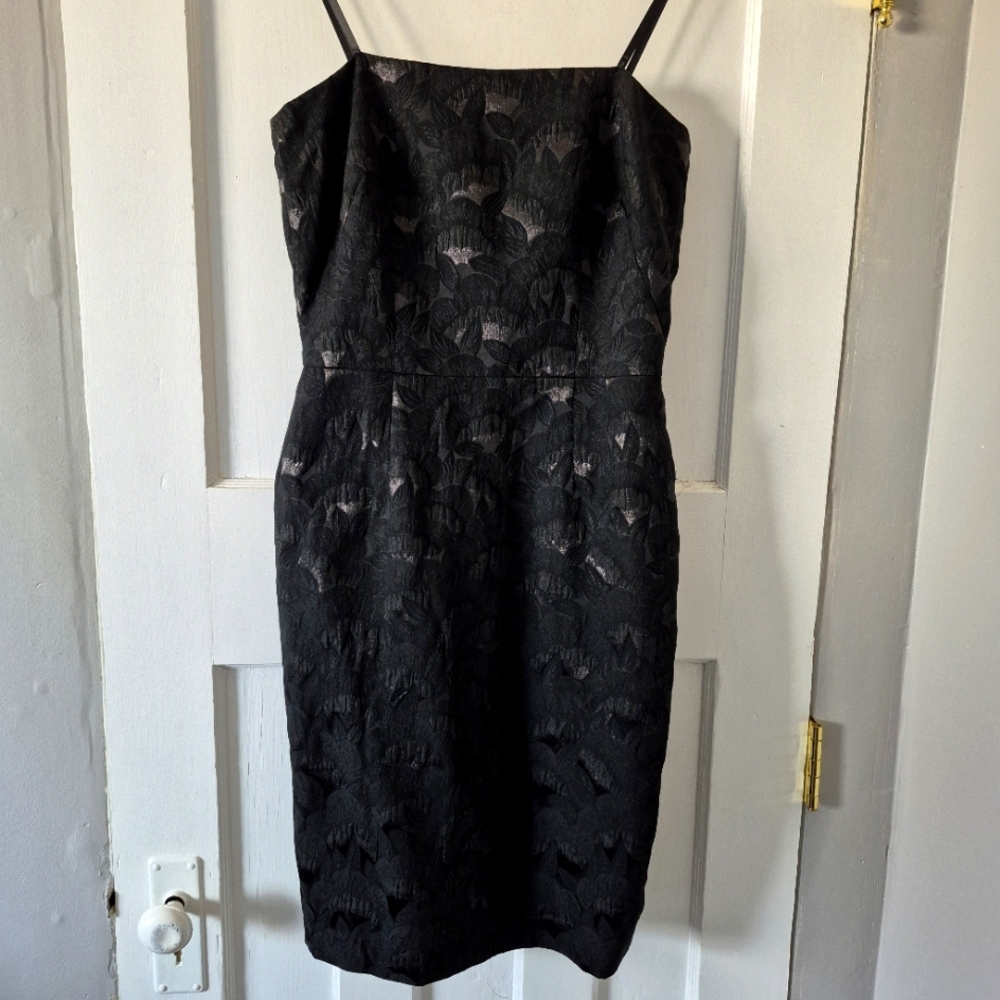 Trina Turk Elegant Cocktail Fully Lined Black Metallic Dress Sz 6